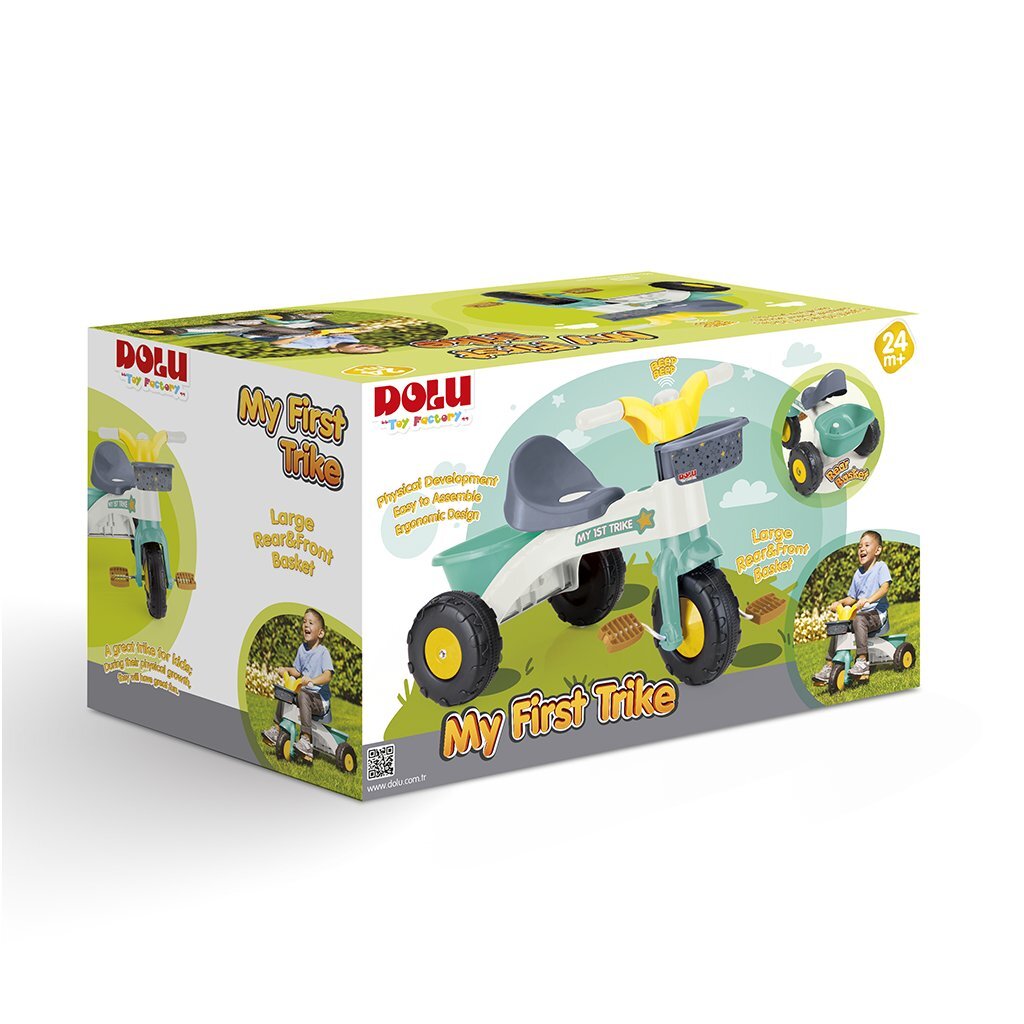 Dolu Tricycle 70x47x70 cm Zelená žlutá bílá šedá