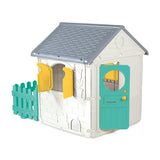 Maisonnette Dolu 122,5x104x156 cm + son blanc vert gris jaune