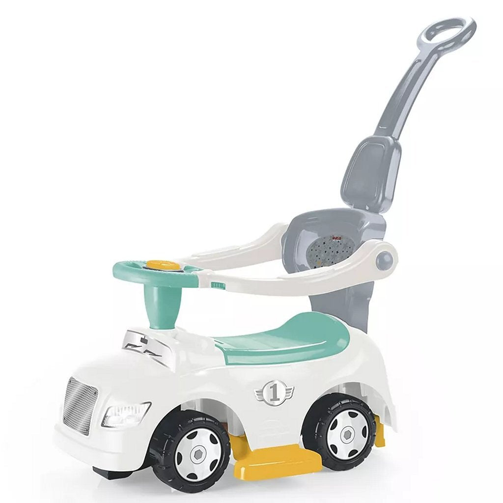Carro de passeio Dolu 3 em 1 com alça + buzina branco azul cinza amarelo