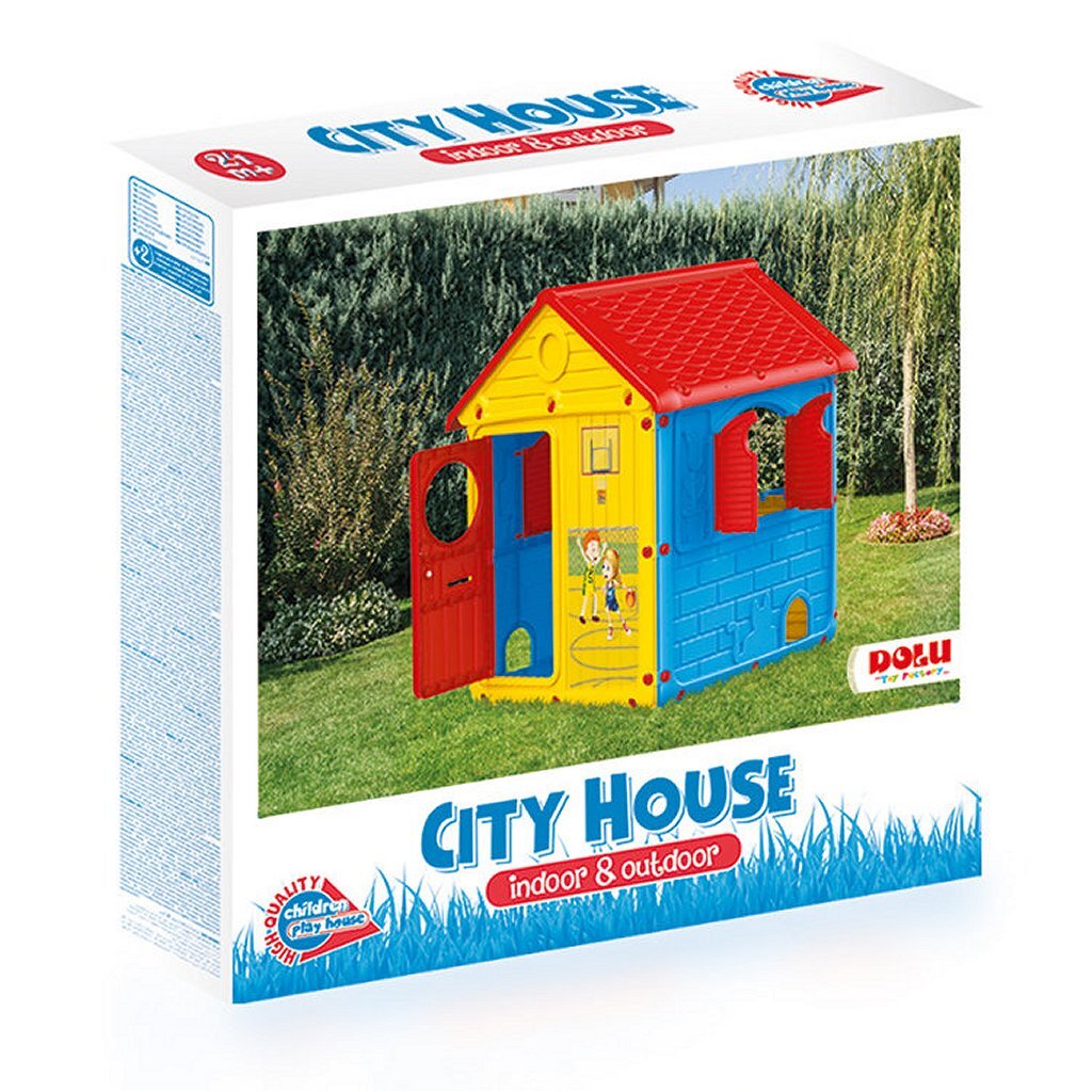 Dolu Dolu Playhouse 132x104x104 cm Rot gelbblau