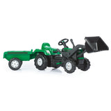 Dolu pedal traktor gravemaskine + trailer grøn