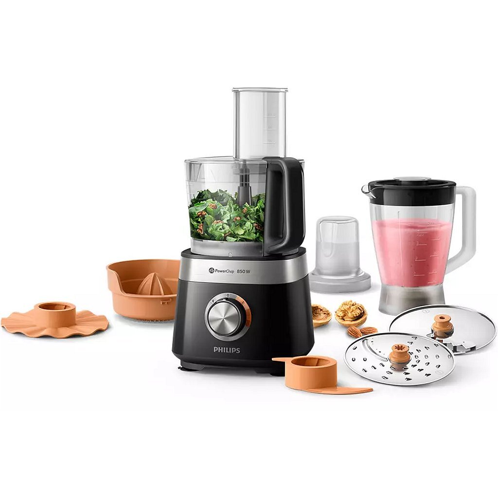 Philips Food Processor HR7530 10 Viva 850W Aço inoxidável preto