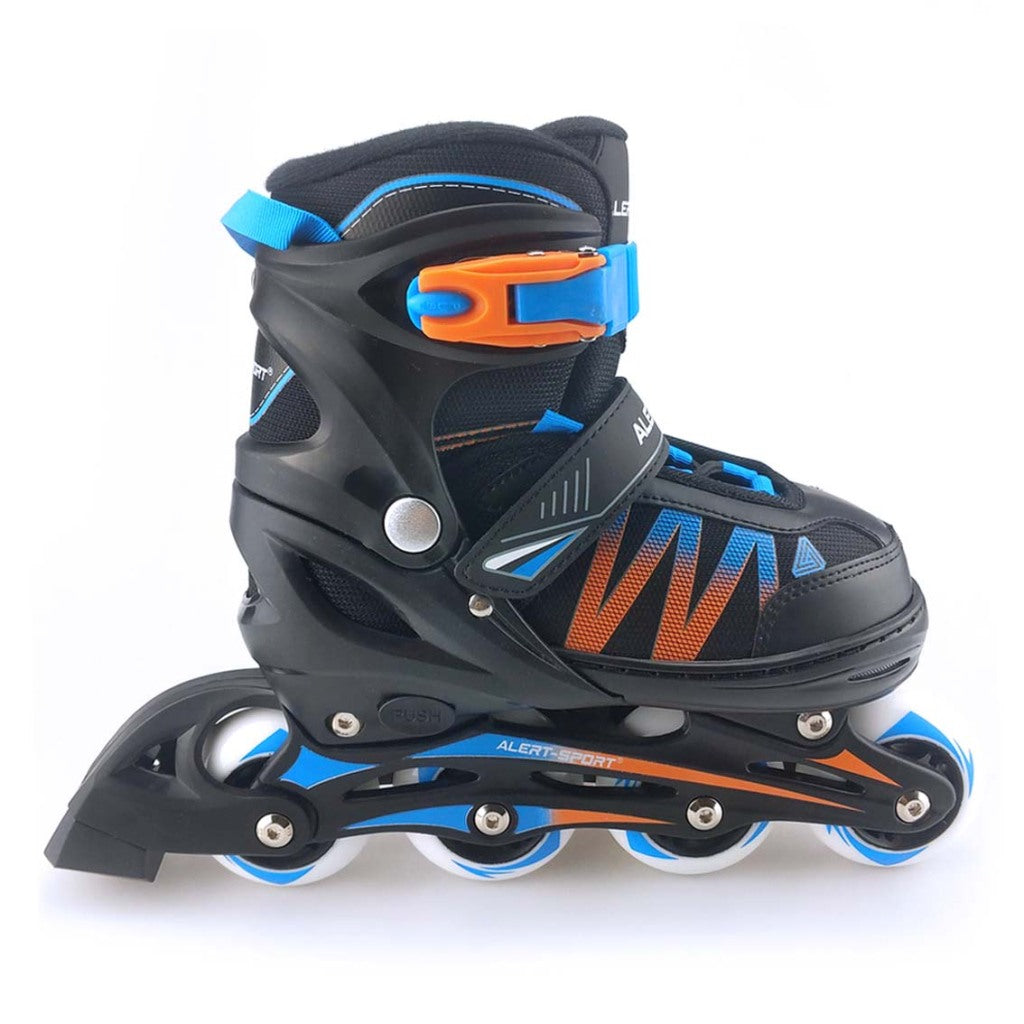 Alert Inline Skates Size 35-38 Black Blue Orange