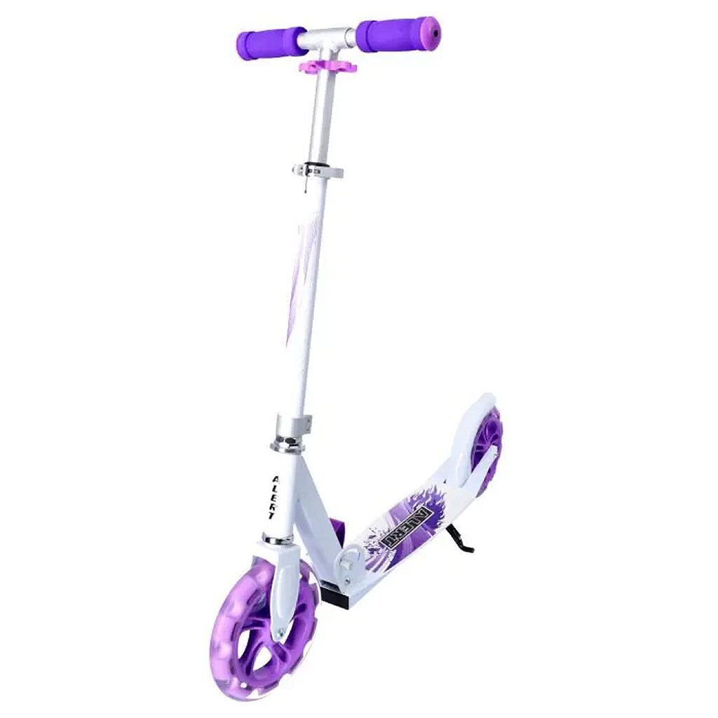Avviso Scooter in alluminio spinout con ruote grandi viola bianco