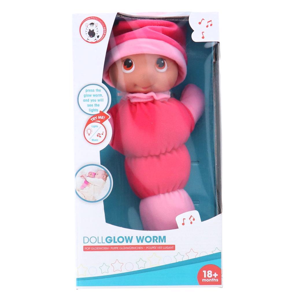 My beautiful dolls room pop gloeiworm 28 cm met licht en geluid 2 assorti