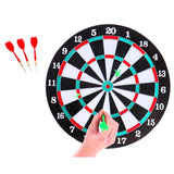 No brand dartboard tweezijdig met 6 pijlen 37 cm | 3 stuks