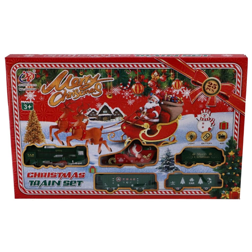 No brand Train de Noël avec lumière et son, 25 pièces