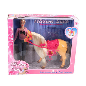 Muñeca sin marca con juego de caballo corriendo real