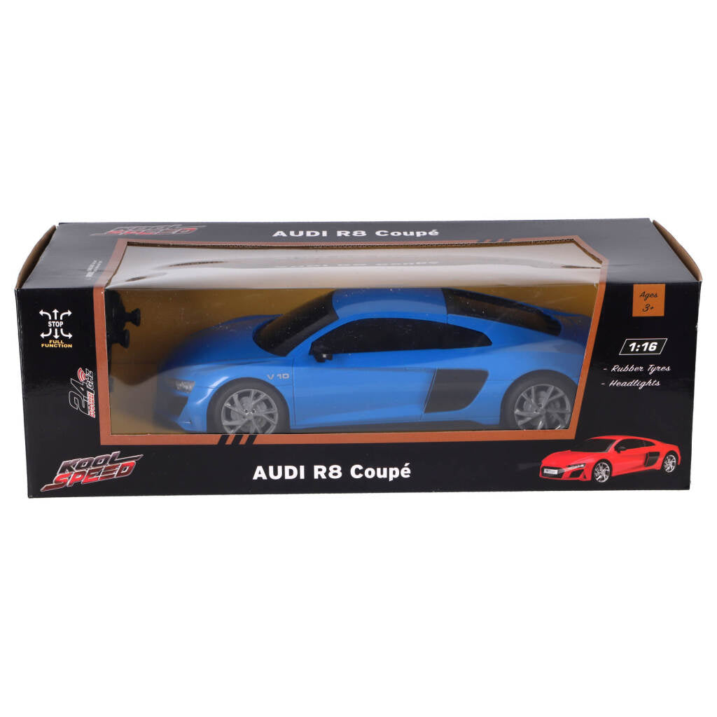 Kool Speed ​​RC Audi Audi R8 V10 Coup eacute; 1:16 + lyseblå