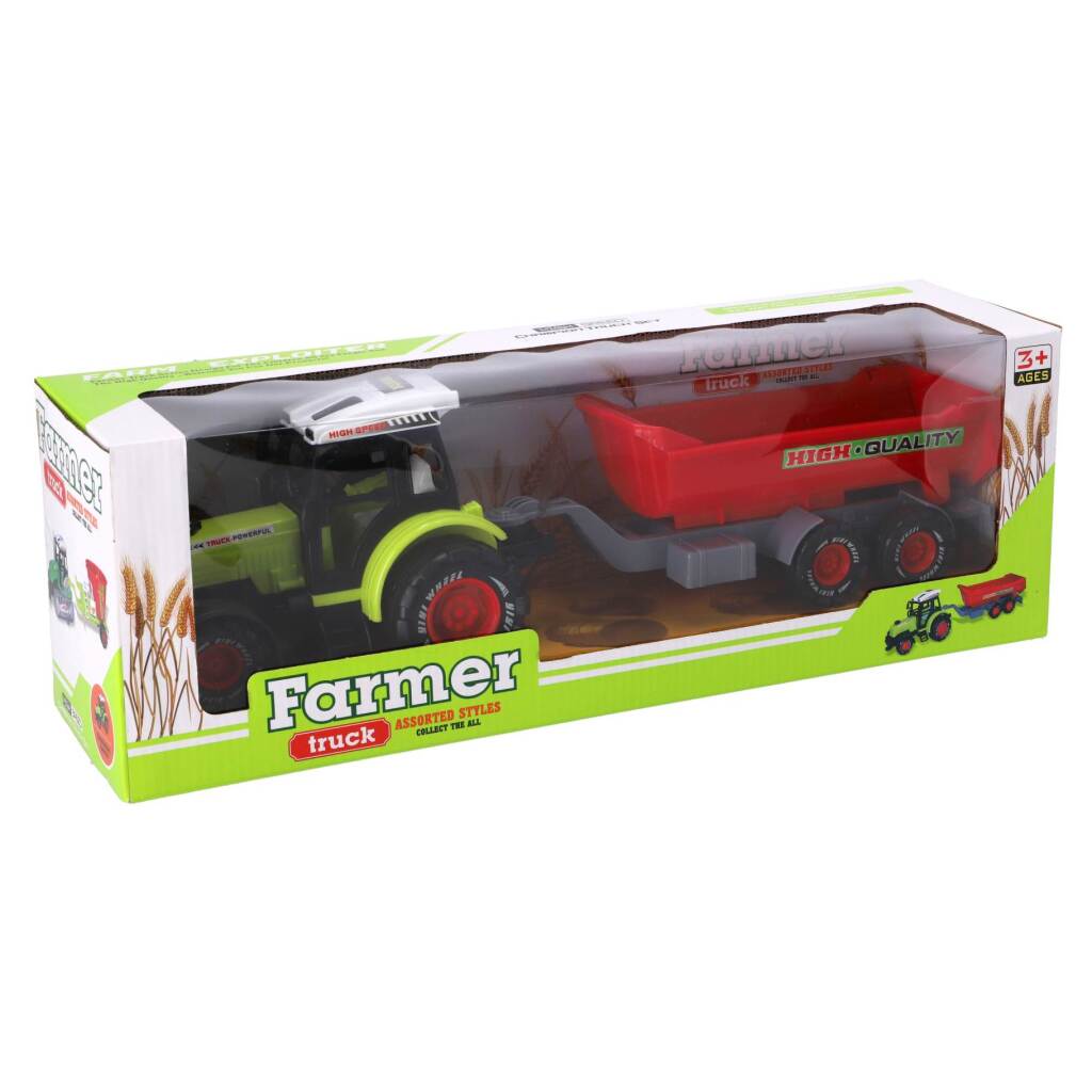 Andere Markenbauer -Traktor mit Anhänger 45 cm grün rot