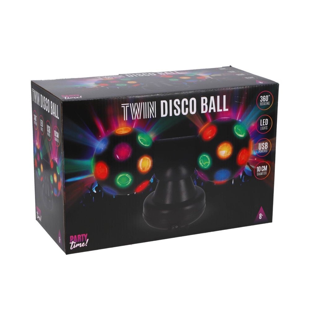 Other brands party time twin disco ball black