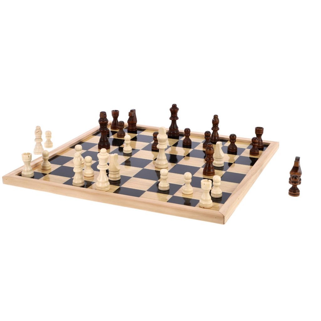 OSA Private label checkerboard chessboard with chess pieces 40 x 40 cm