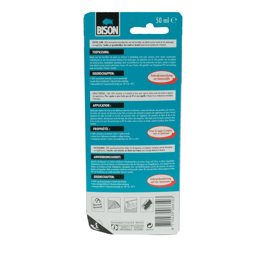 Bison Textilná tuba na lepidlo 50 ml priehľadná