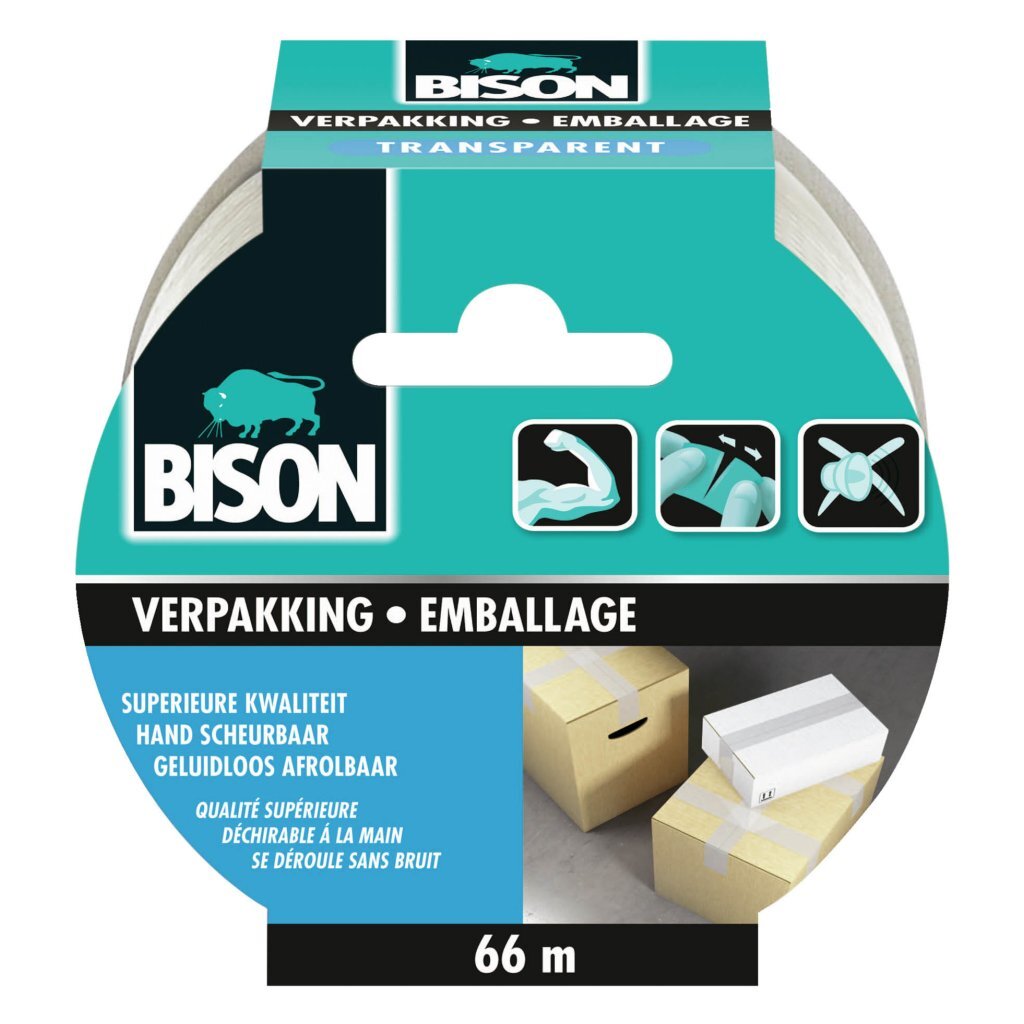 Bison baliaca páska priehľadná rolka 66 m x 50 mm | 3 kusy