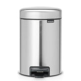 Brabantia pedal bin newicon 3l matt steel fingerprint proof