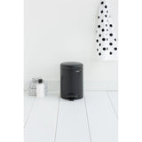 Brabantia cubo de basura con pedal newicon 3l negro mate
