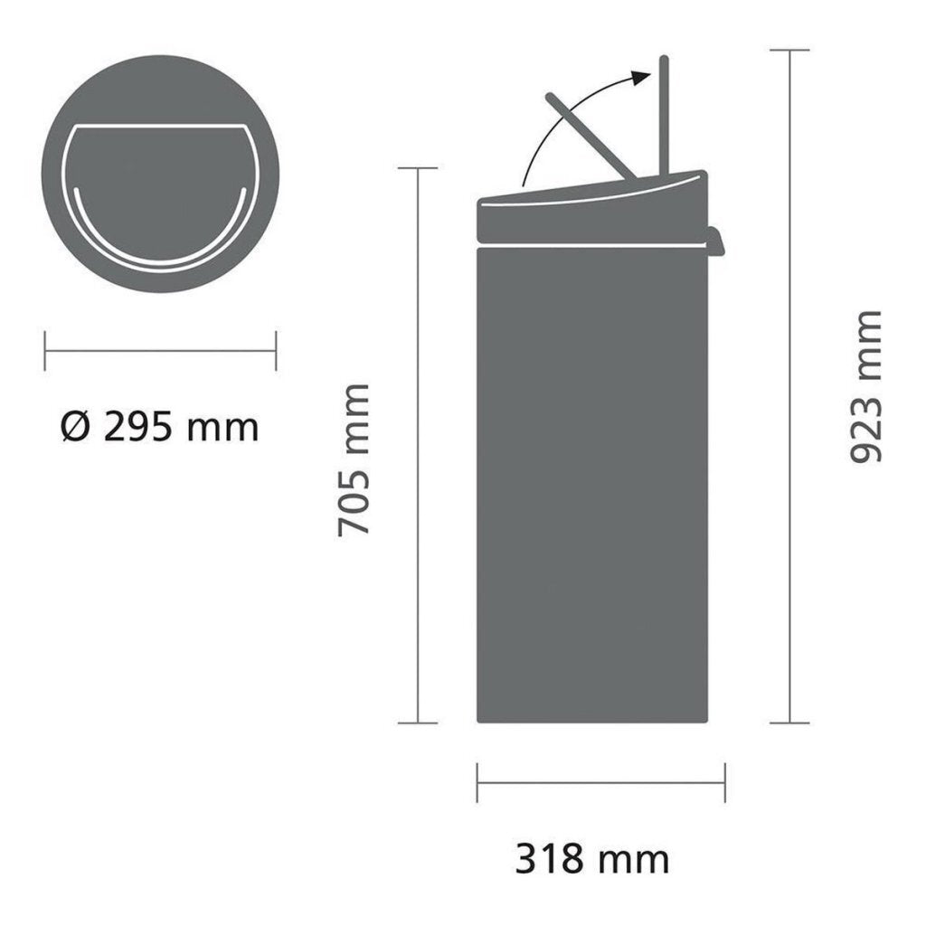 Brabantia Touch Bin New Offall Bucket 30l Platin