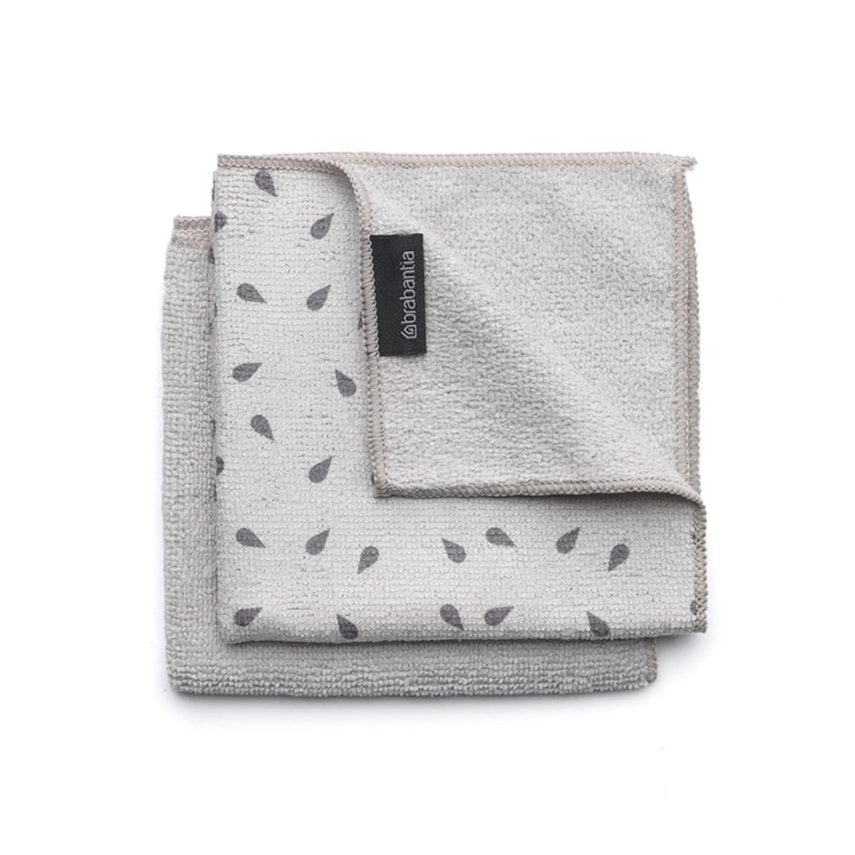 Brabantia chiffons en microfibre 30 x 30 cm gris clair 2 pièces