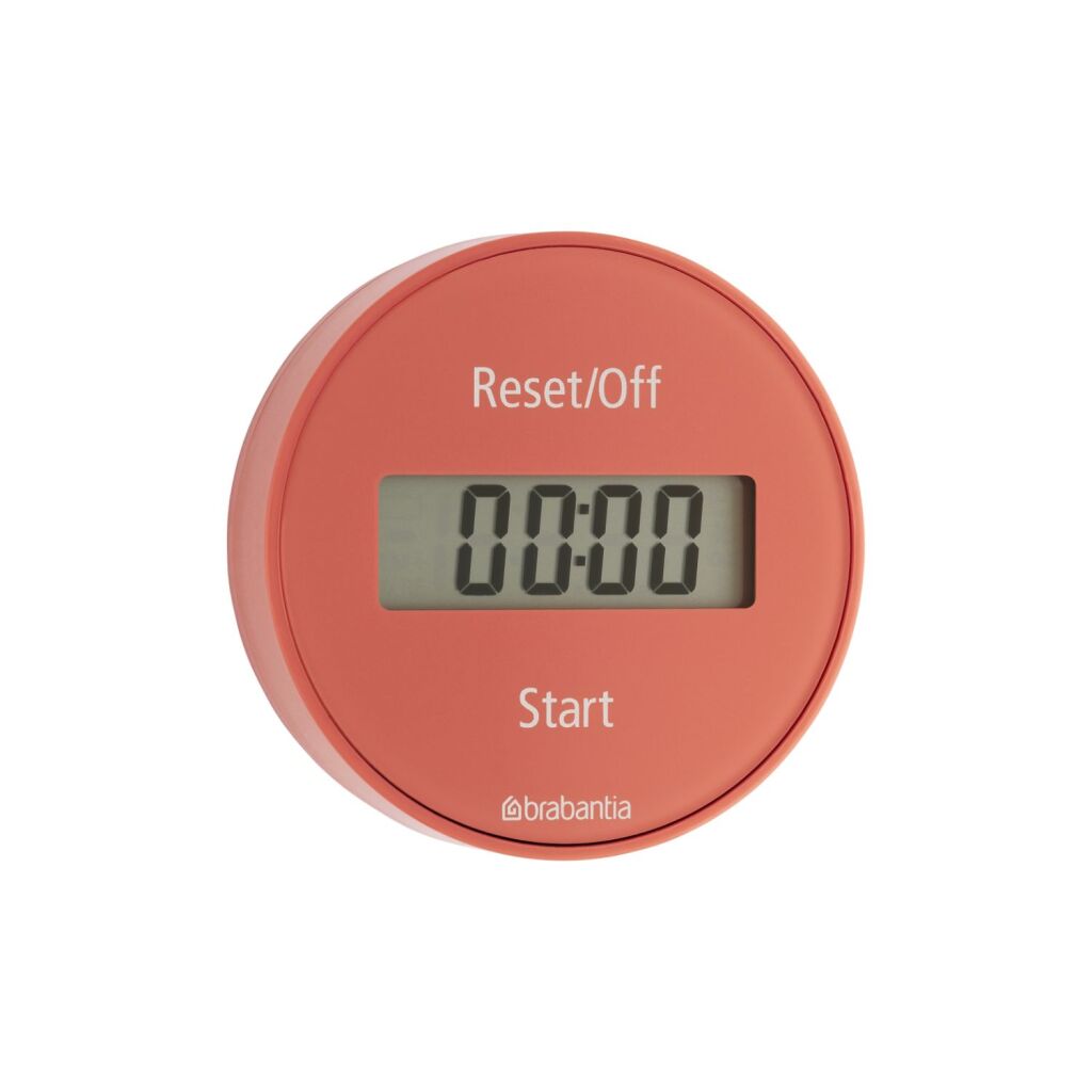 Brabantia tasty+ magnetic kitchen timer terracotta pink