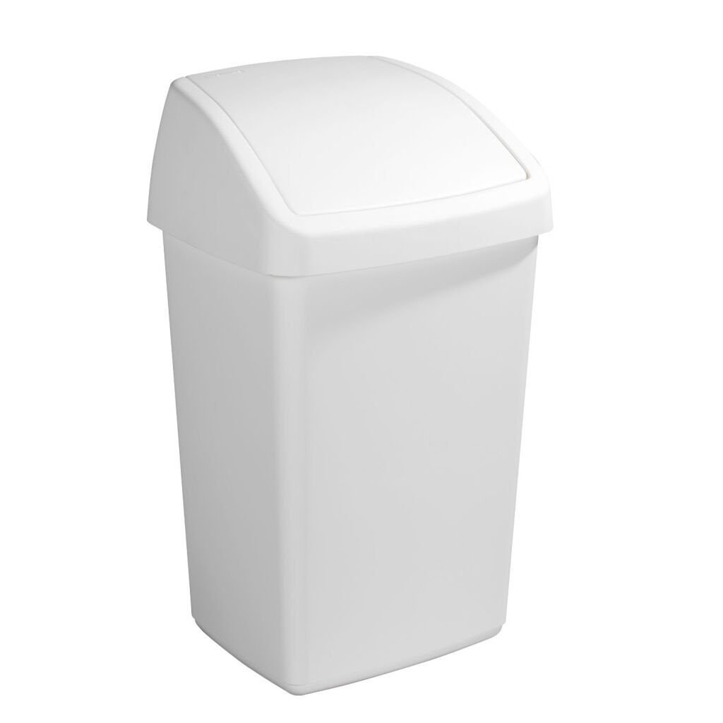 Sunware Delta Trash plechovka s houpacím krytem 50L bílá