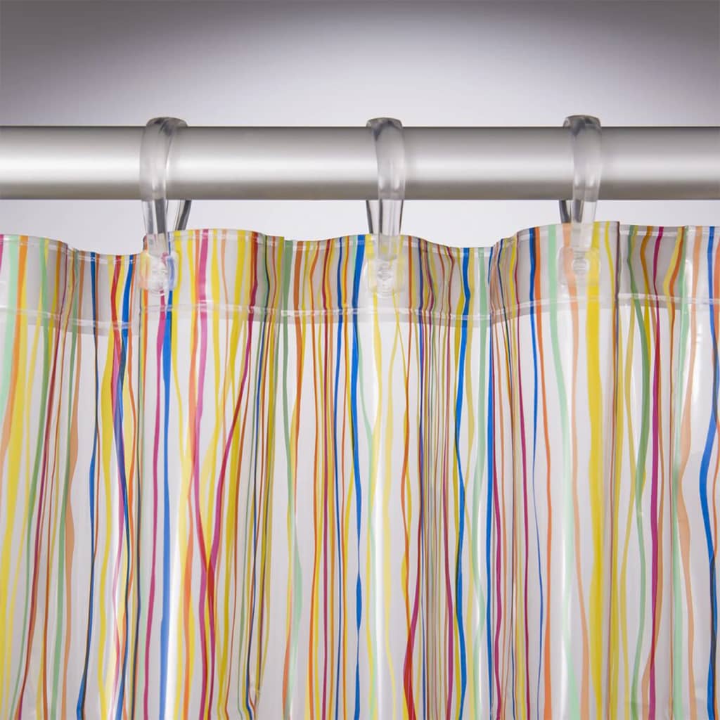 Tenda per doccia di foca rigato 180x200 cm multilorato