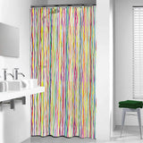 Tenda per doccia di foca rigato 180x200 cm multilorato