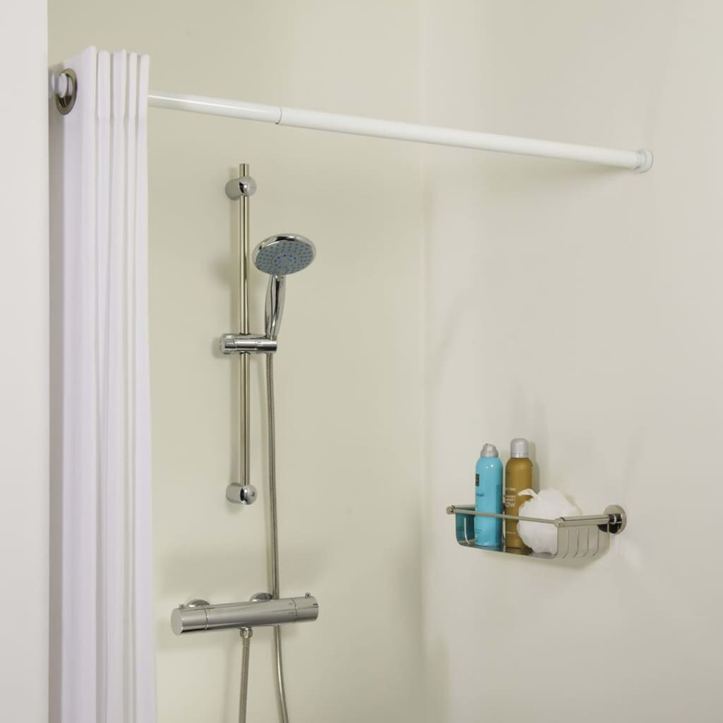 Telesnila Seal Seal Seal Tuš zavese palica teleskopska 80-130 cm bela
