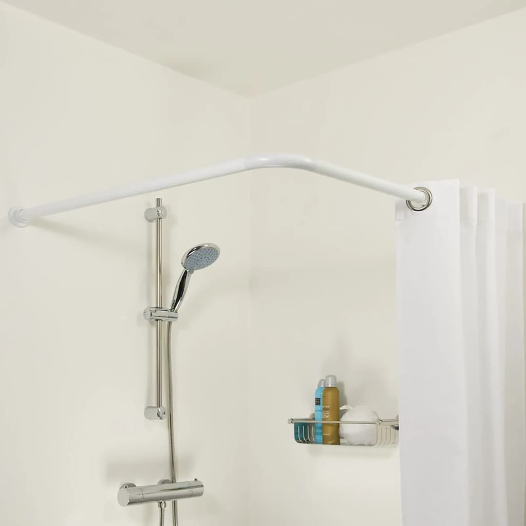 Asta tenda per doccia angolare di foca 90x90 cm bianco
