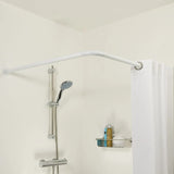 Asta tenda per doccia angolare di foca 90x90 cm bianco