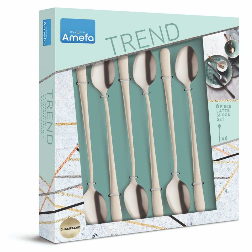 Amefa latte spoons champagne 6 pieces