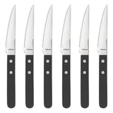 Amefa pizza steak knives 6 pieces black