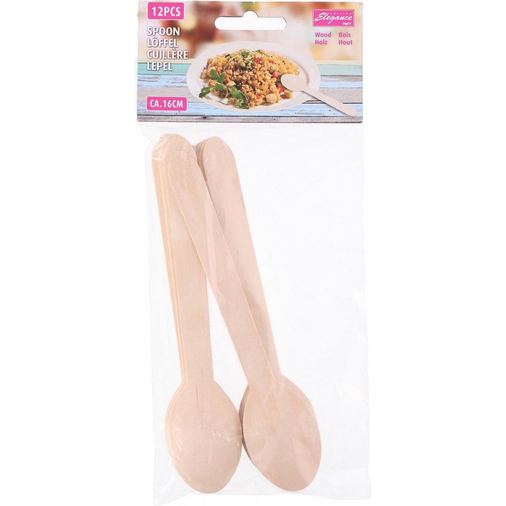 Lesene žlice kuhinje Eleganca 16 cm 12 kosov