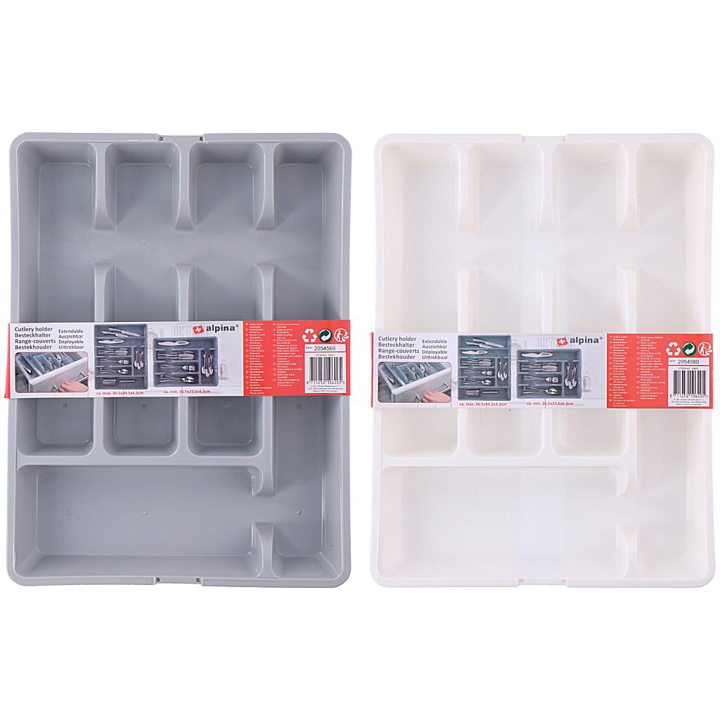 Portaposate estensibile Alpina 2 assortiti bianco grigio