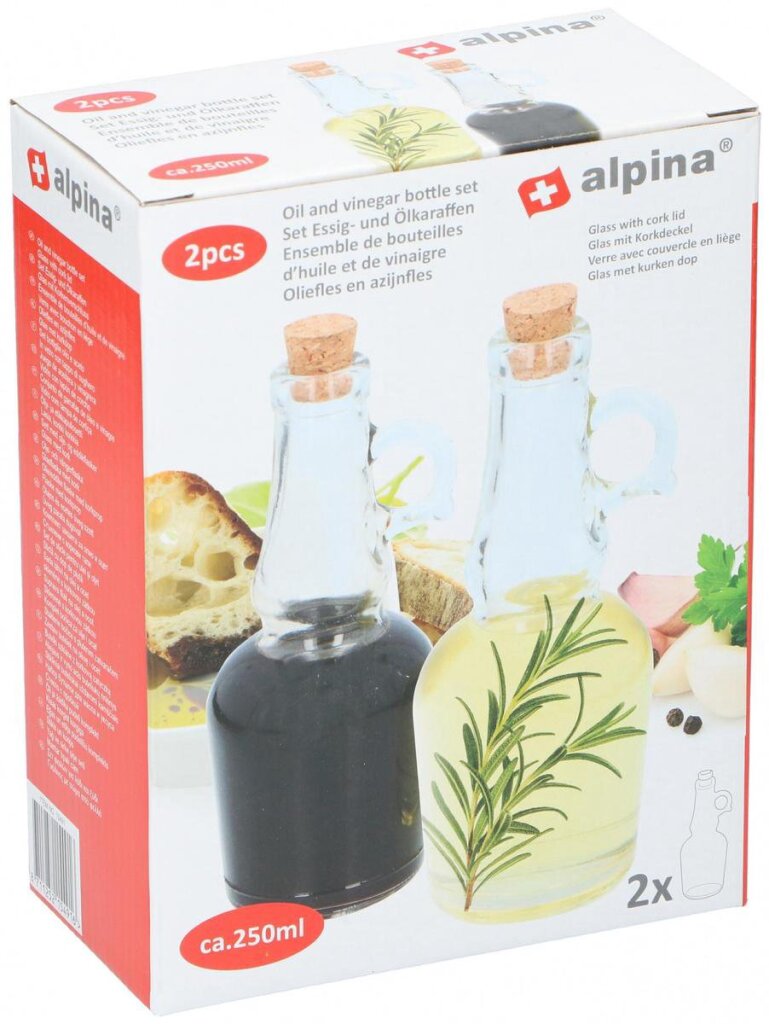Alpina oil vinegar bottle 250ml glass 2-piece