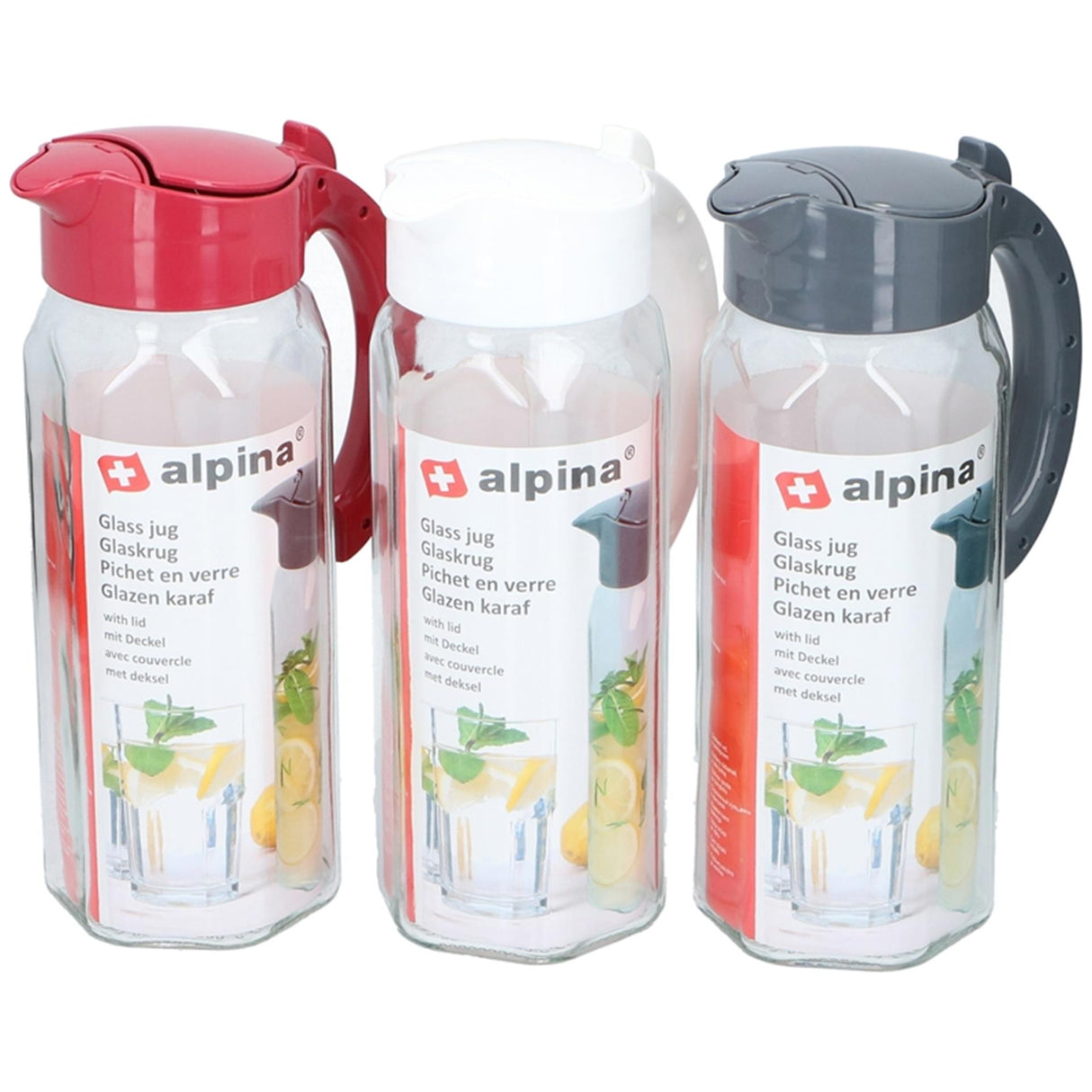 Alpina glass carafe 1.5l with lid