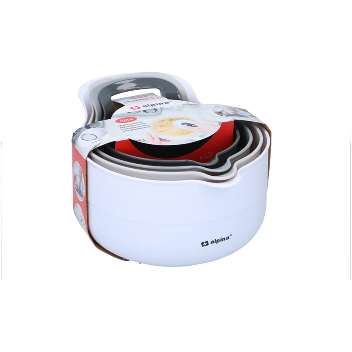 Alpina mixing bowl set 4 pieces 1.2 1.65 2.4 3l