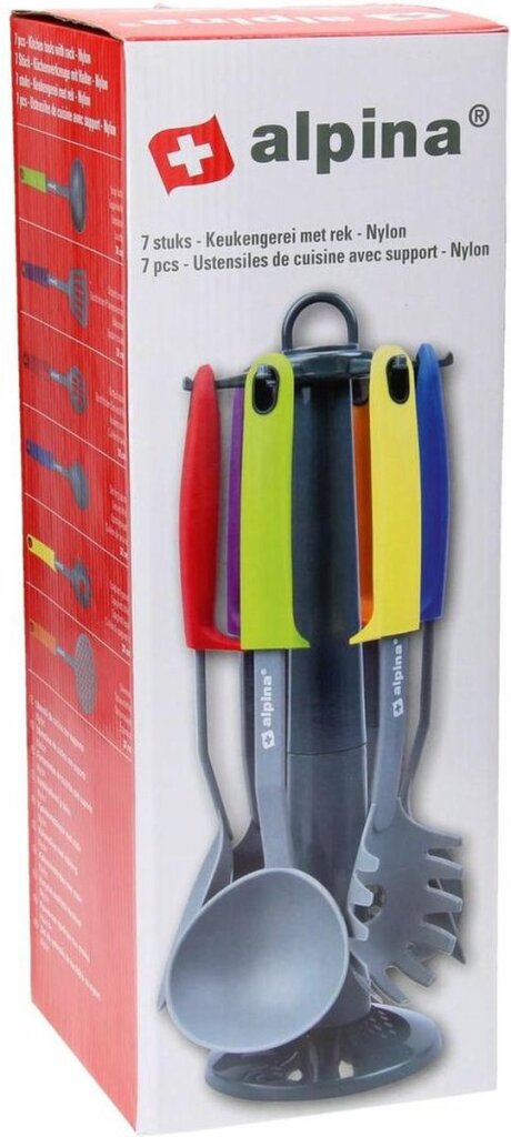 Alpina Kitchen Utensils Set di pentole sul supporto a 7 pezzi