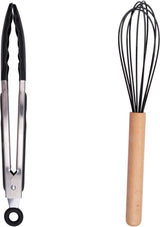 Alpina Kitchenware set with Holder 12 pieces Silicone Gerei With Wooden Handle Black