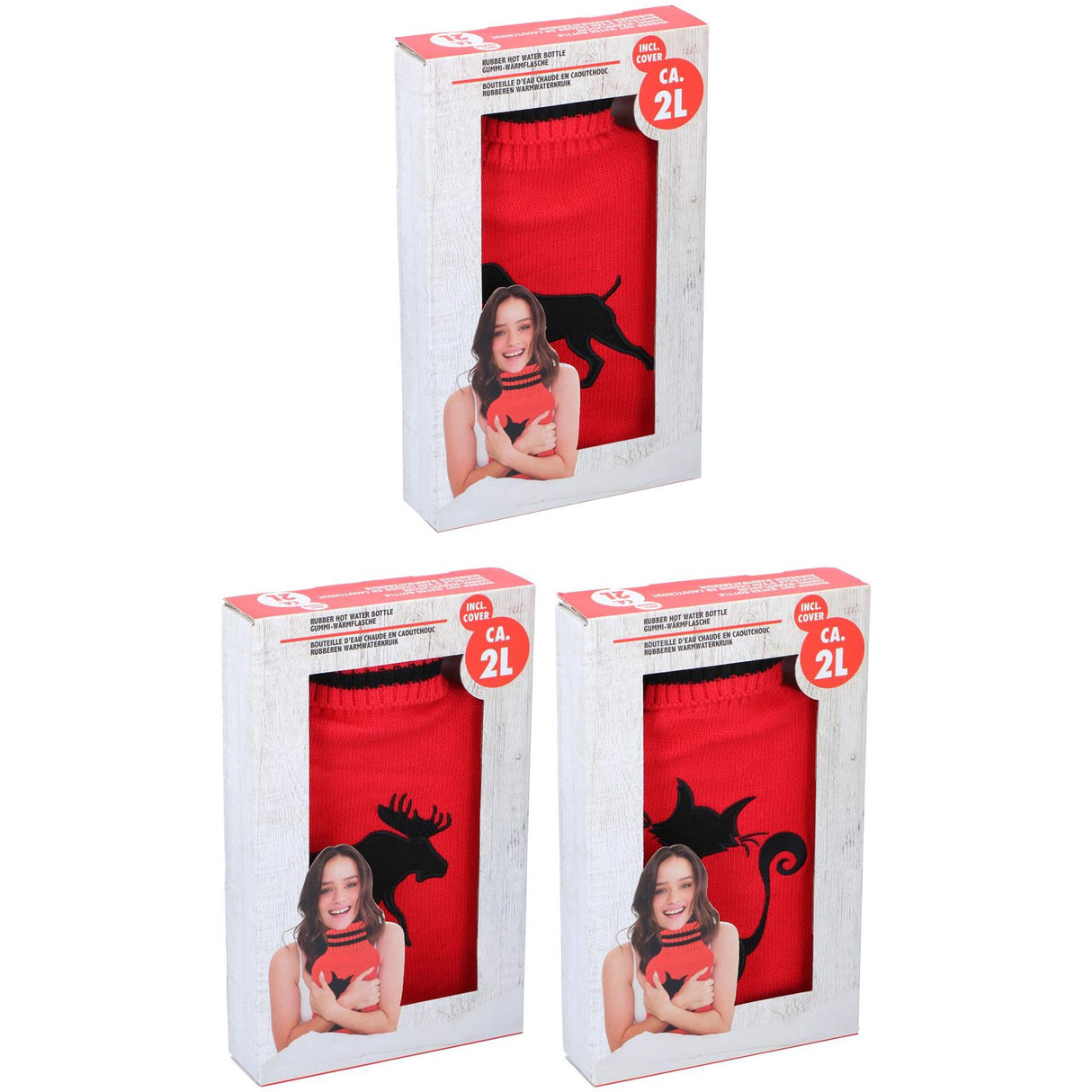 Lifetime warmwaterkruik met gebreiden hoes 2l