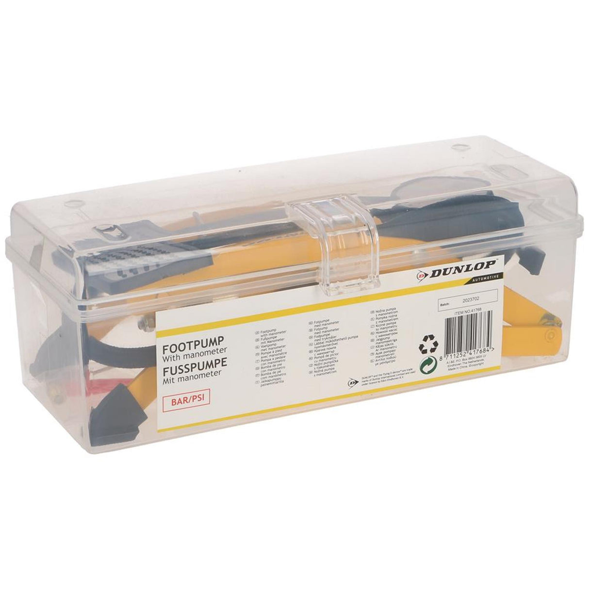 Dunlop voetpomp met manometer