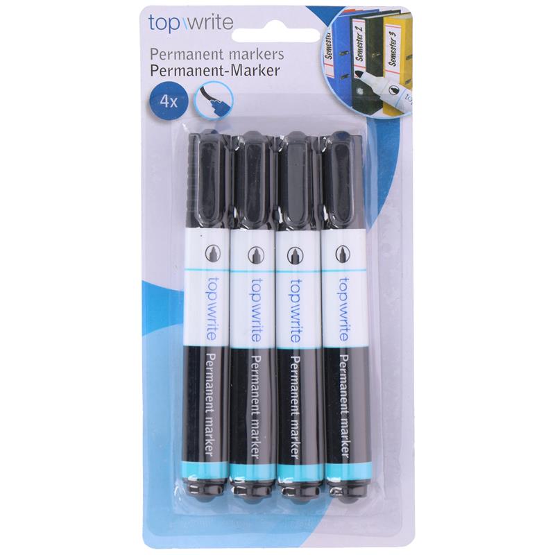 Top write permanent markers black