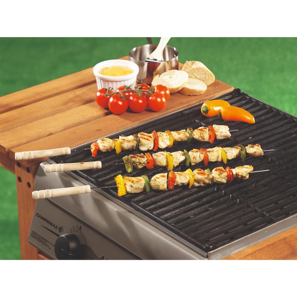 BBQ Collection Barbecue Spieß 38,5 cm 4 Stücke Edelstahlholz