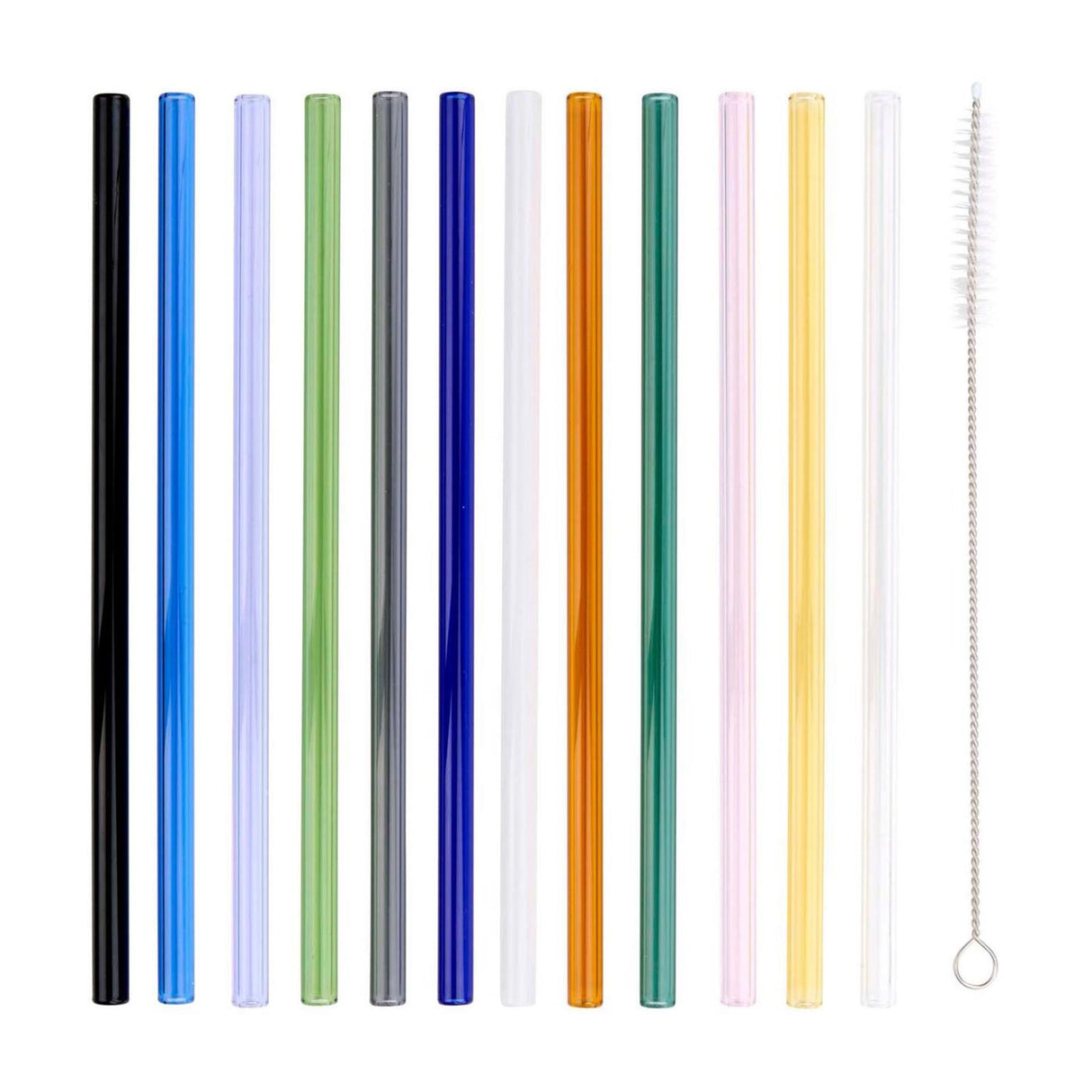 Alpina reusable glass straws, 12 pcs.