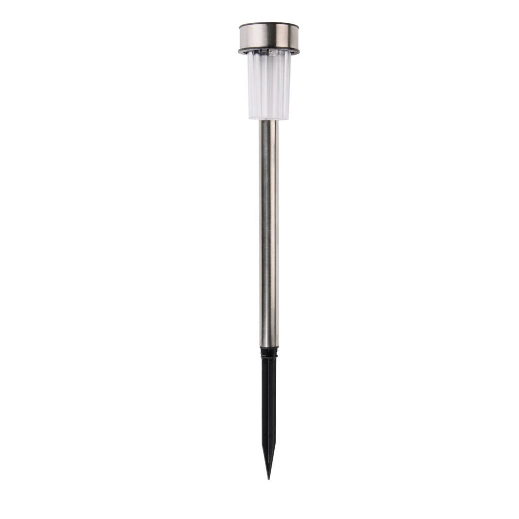 Torce da giardino GRUNDIG 10 pezzi oltre il punto su energia solare Luce bianca IP44 Batteria resistente all'acqua 6-8 ore 4.8x36,5 cm in acciaio inossidabile