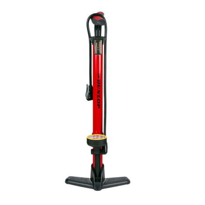Dunlop Bicycle Pump Red s tlakovým měřítkem