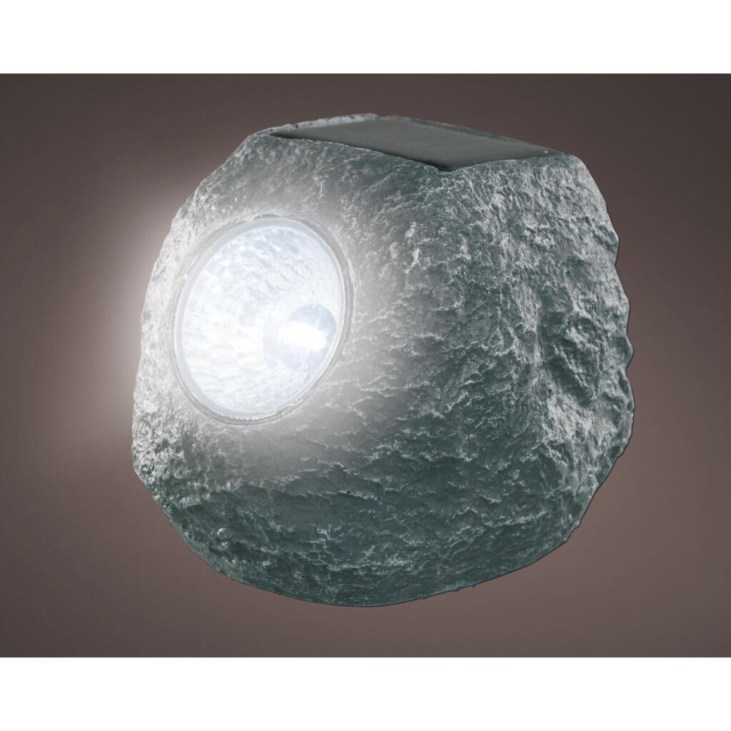 Kaemingk solcellelampe steingrå polyresin