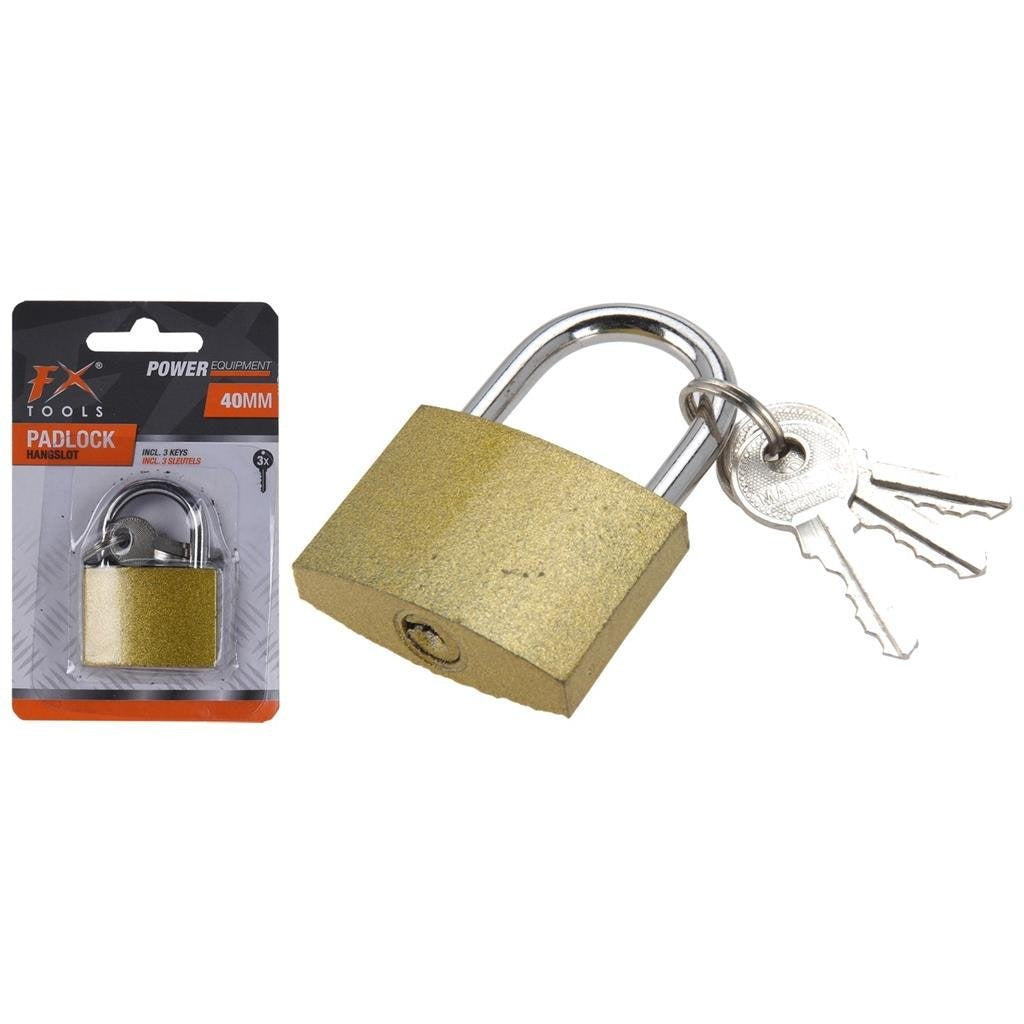 FX tools metal padlock with 3 keys 40 mm