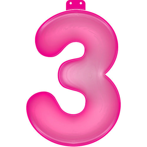Basic Inflatable Number 3 Pink 35cm