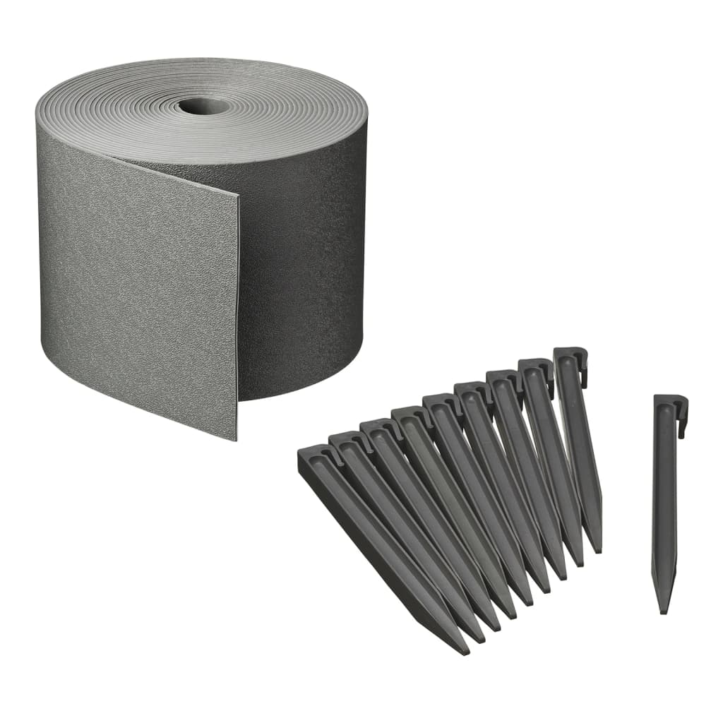 Nature Border Rand Set h15 cm x 10 m con penna grigio