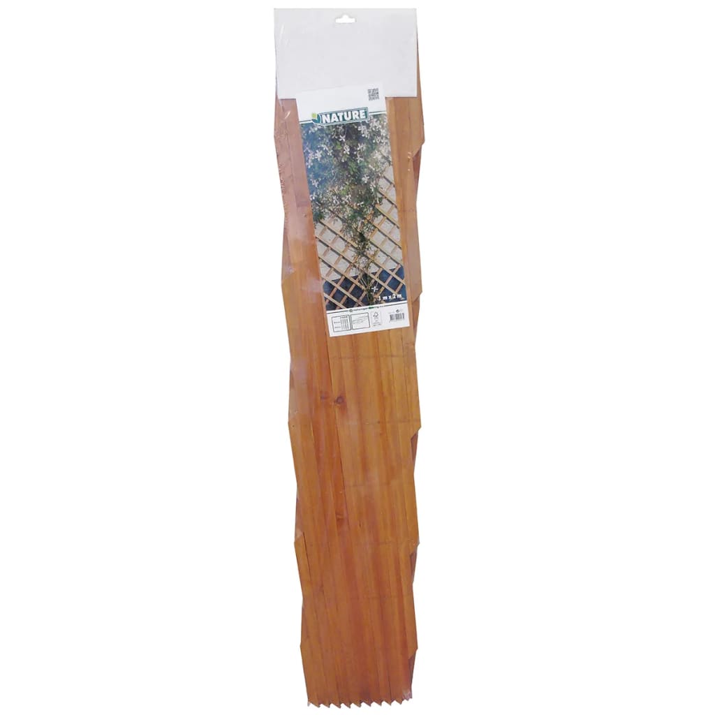 Nature Latwerk za vrt 100x200 cm Naravni les 6041703